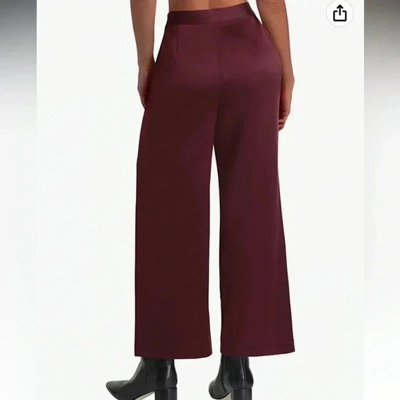 H by Halston Polished Satin  Wide Leg Pant sz S - Picture 6 of 7